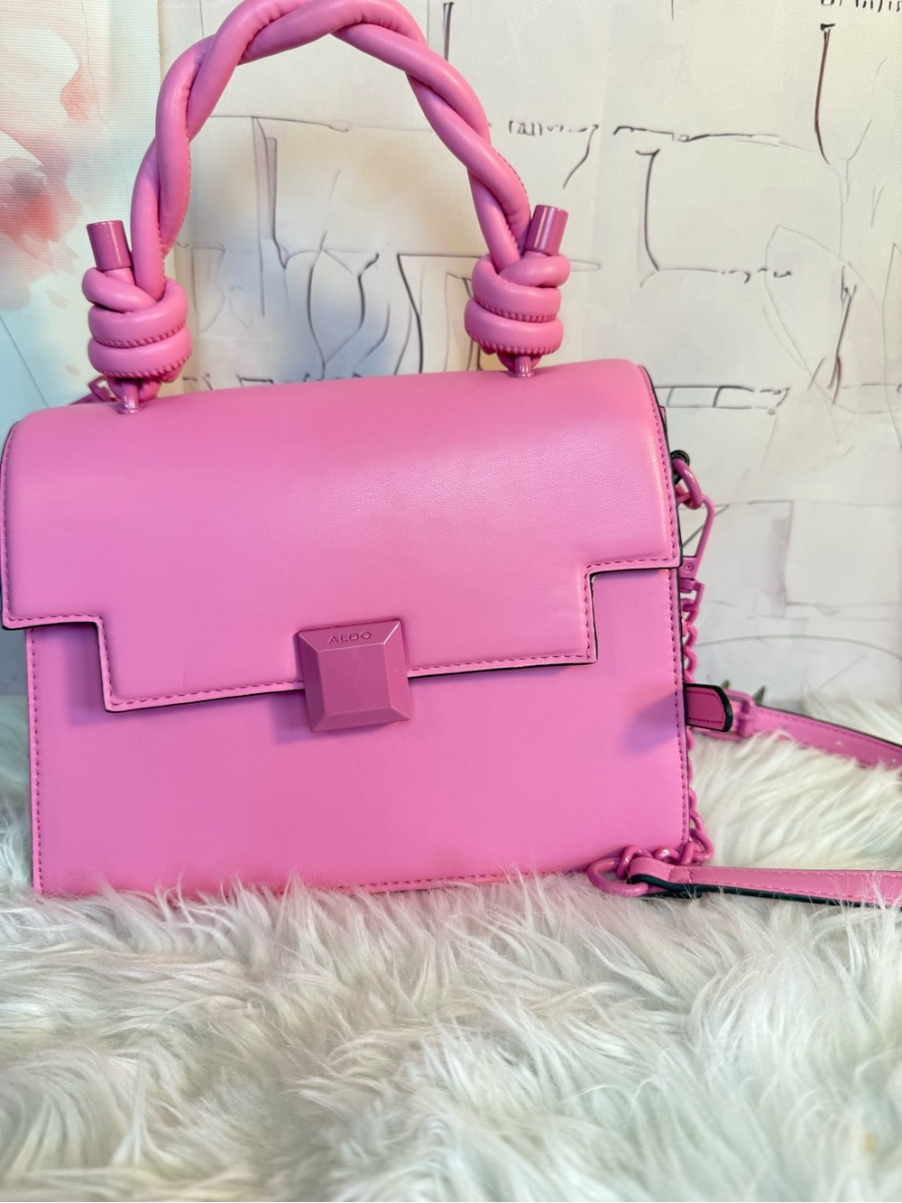 ALO Yoga Pink Braided-Handle Satchel